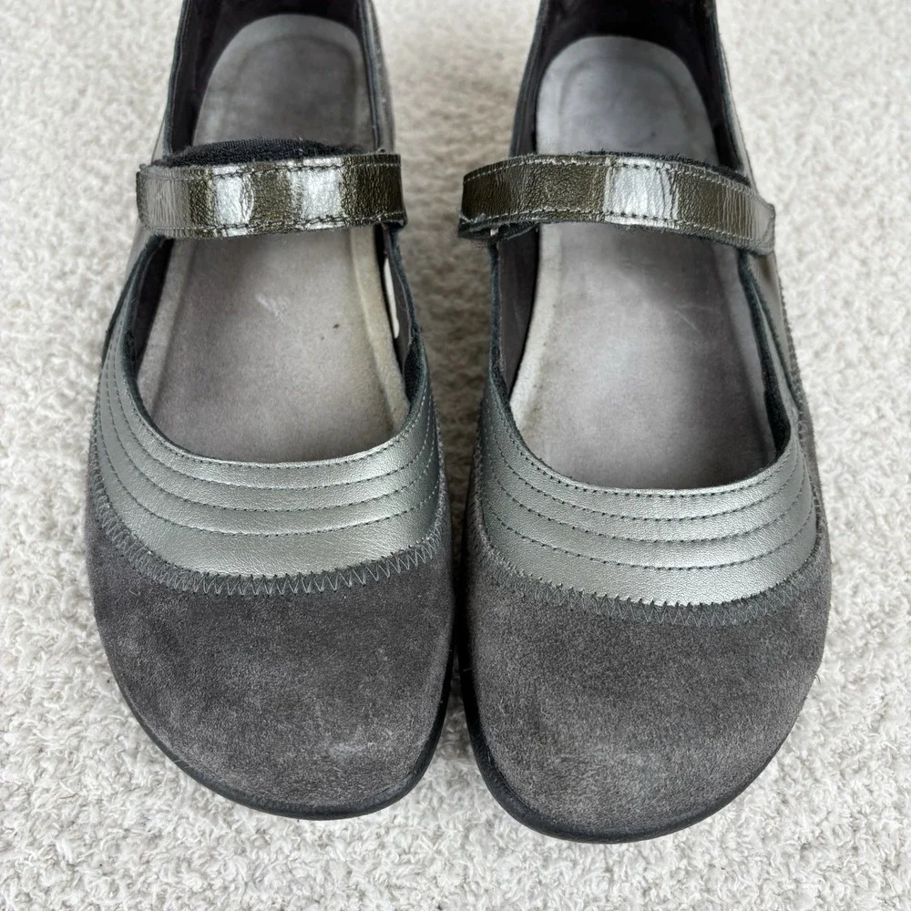 Naot Shoes Womens 41 US 10 Kirei Mary Jane Gray Hook & Loop Comfort Round Toe‎